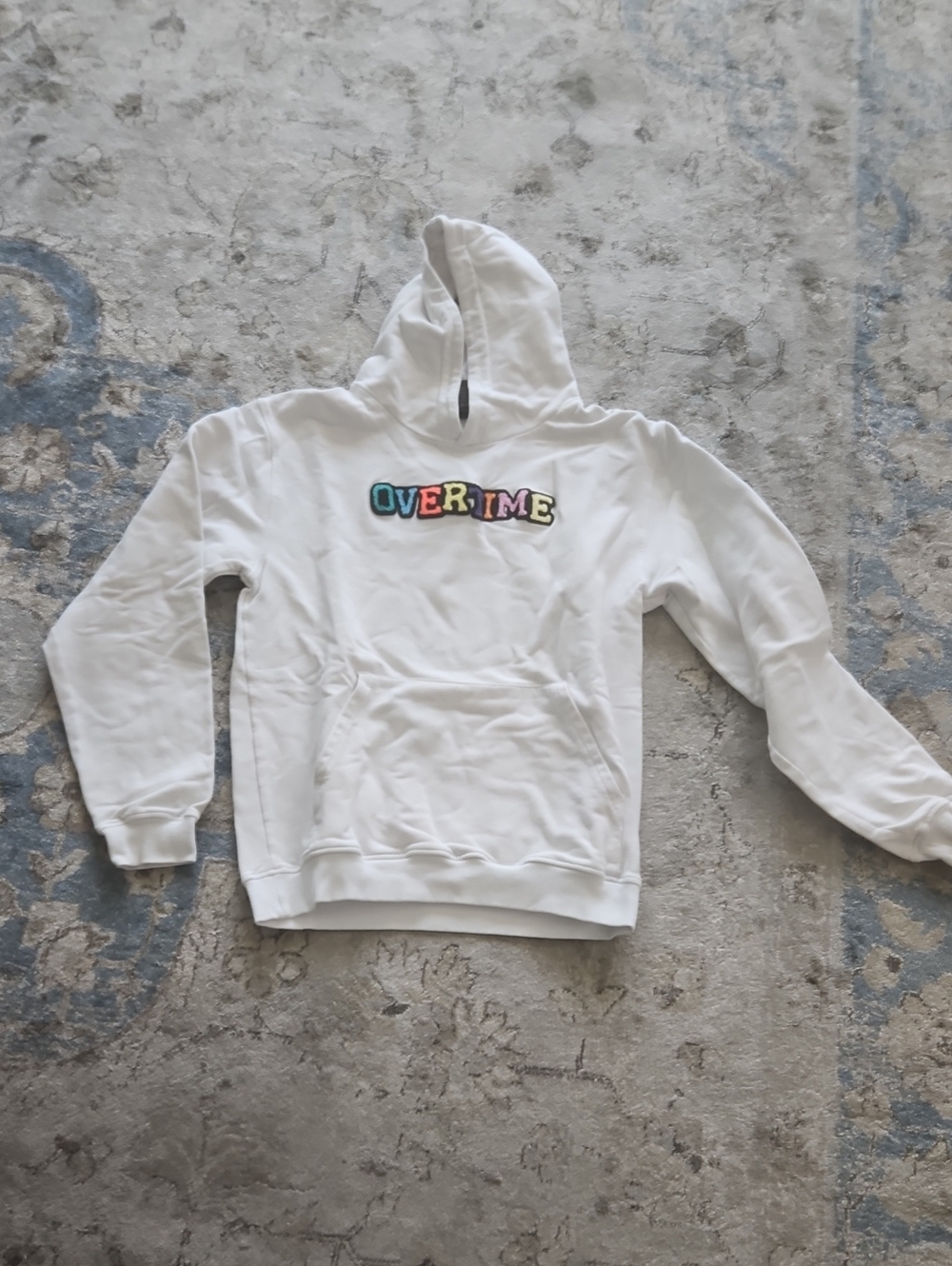 Kids White 'Overtime' Hooded Sweatshirt